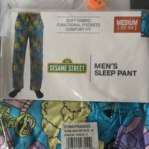 Sesame Street Men's Sleep Pant - Blue and Yellow